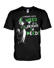 A friend with weed is a friend in deep V-Neck T-Shirt thumbnail