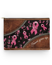 Breast Never Give Up Leather pattern printing Accessory Pouch - Large back