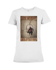 Skiing And Dogs Make Me Happy Premium Fit Ladies Tee tile