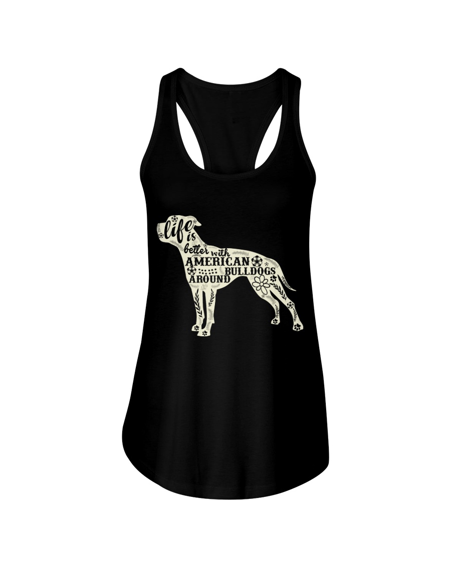 Life is better with american bulldogs around Ladies Flowy Tank