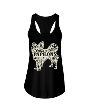 Life is better with papilons around Ladies Flowy Tank front