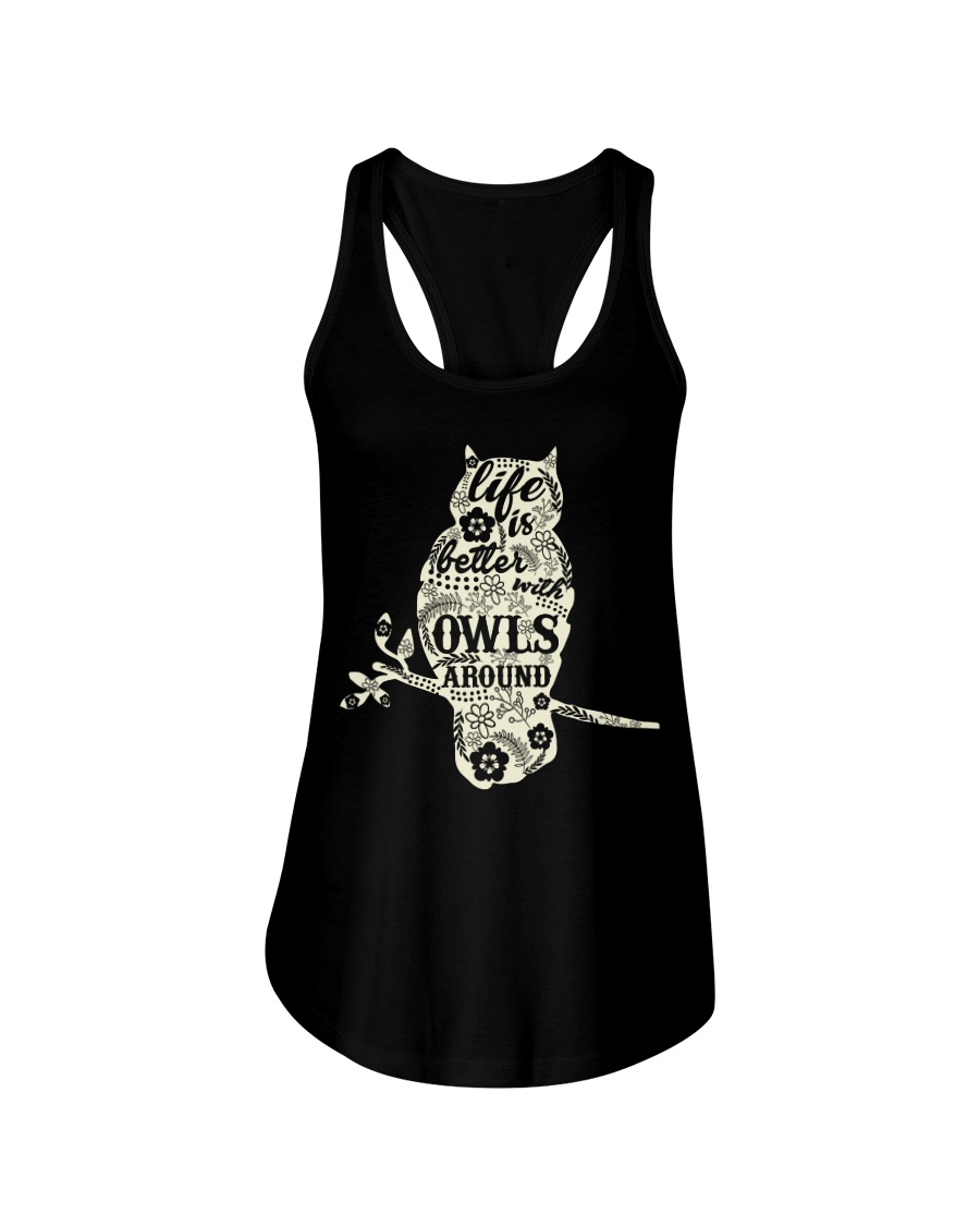 Life is better with owls around Ladies Flowy Tank