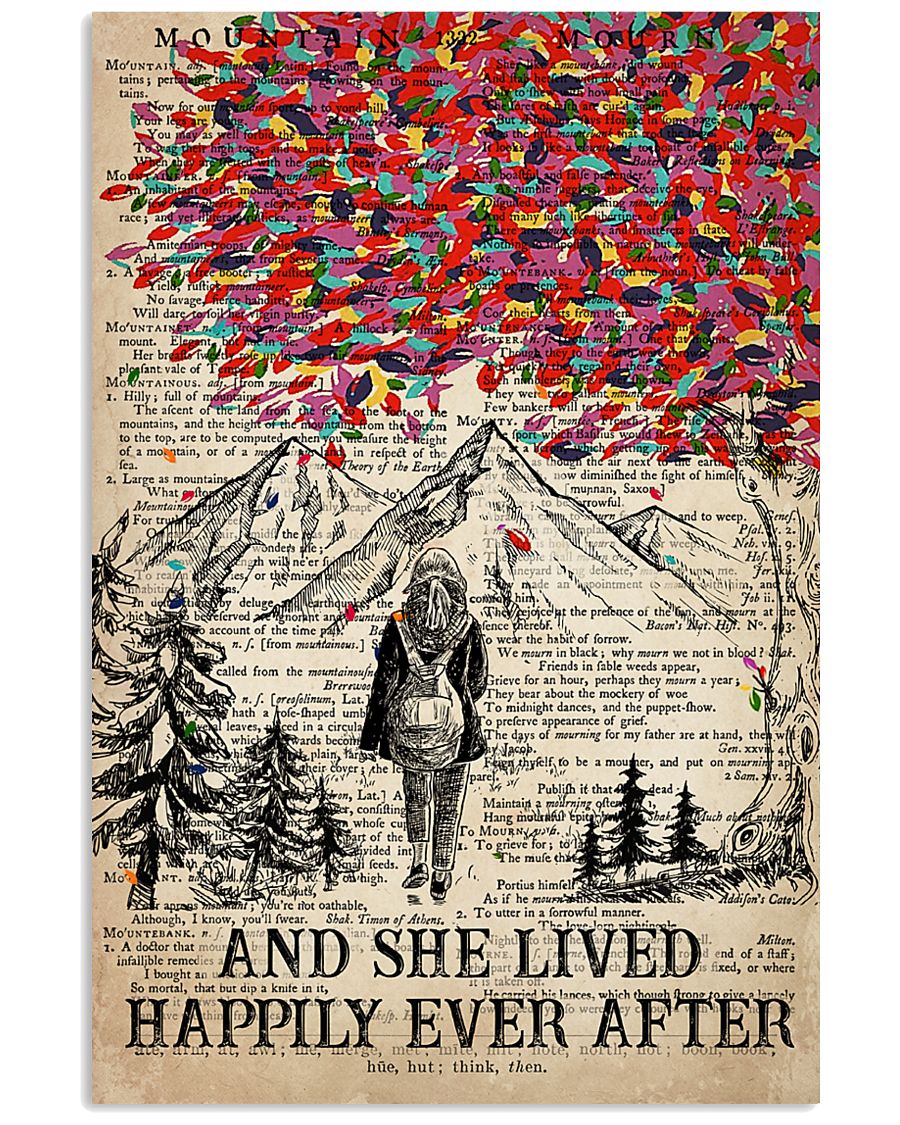 Hiking And She Lived Happily Ever After 16x24 Poster
