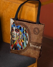 Native American Girl Leather Pattern Print All-over Tote aos-all-over-tote-lifestyle-front-02