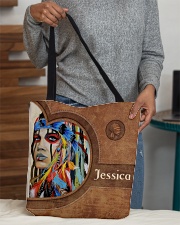 Native American Girl Leather Pattern Print All-over Tote aos-all-over-tote-lifestyle-front-10