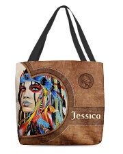Native American Girl Leather Pattern Print All-over Tote front