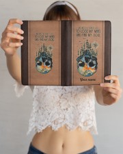 And Into The Forest I Go To Lose My Mind Medium - Leather Notebook aos-medium-leather-notebook-lifestyle-front-12
