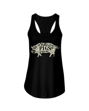 Life is better with pigs around Ladies Flowy Tank front