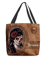 Skull Girl Leather Pattern Print All-over Tote front