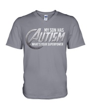 My son has Autism V-Neck T-Shirt thumbnail