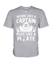 Work like a Captain V-Neck T-Shirt thumbnail