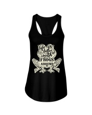 Life is better with frogs around Ladies Flowy Tank front