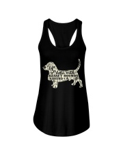 Life is better with basset hounds around Ladies Flowy Tank front