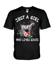 Just a girl who loves goats V-Neck T-Shirt thumbnail