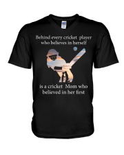 Cricket Mom V-Neck T-Shirt thumbnail
