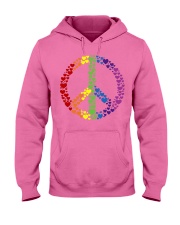 Peace Sign Rainbow Hearts Hooded Sweatshirt thumbnail