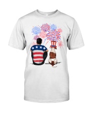 American Bulldog Black Hair Man 4th July Classic T-Shirt front