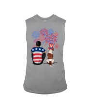 American Bulldog Black Hair Man 4th July Sleeveless Tee tile