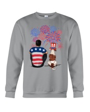 American Bulldog Black Hair Man 4th July Crewneck Sweatshirt tile