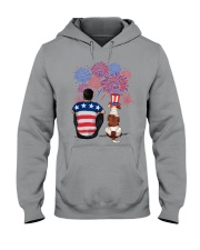 American Bulldog Black Hair Man 4th July Hooded Sweatshirt tile