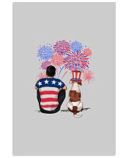 American Bulldog Black Hair Man 4th July Vertical Poster tile