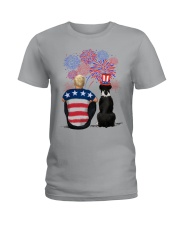 Black Boxer Blonde Hair Man 4th July Ladies T-Shirt tile
