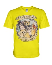 Cat Against Catcalls V-Neck T-Shirt tile