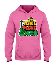 Reggae Peace Love Music Hooded Sweatshirt tile