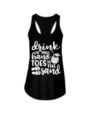 Drink in My Hand Toes in the Sand Ladies Flowy Tank tile