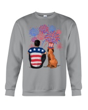 Black Bloodhound Great Dane Black Hair 4th July Crewneck Sweatshirt tile