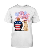 Poodle Bald Hair Man 4th July Classic T-Shirt front