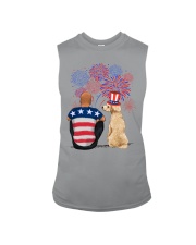 Poodle Bald Hair Man 4th July Sleeveless Tee tile