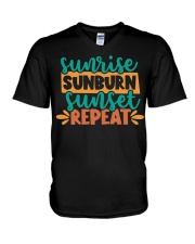 Sunrise Sunburn Sunset Repeat V-Neck T-Shirt tile