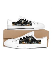 Camping Into The Forest Men's Low Top White Shoes inside-left-outside-left