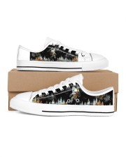 Camping Into The Forest Men's Low Top White Shoes inside-right-outside-right