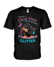 Dachshund Gift It's Not Dog Hair  V-Neck T-Shirt tile