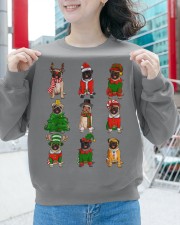 Santa Pugs Christmas Tree Lights Crewneck Sweatshirt apparel-crewneck-sweatshirt-lifestyle-front-55