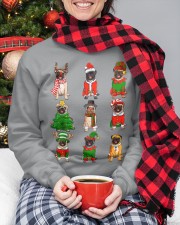 Santa Pugs Christmas Tree Lights Crewneck Sweatshirt custom-crewneck-sweatshirt-lifestyle-front-131