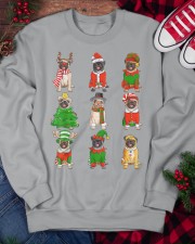 Santa Pugs Christmas Tree Lights Crewneck Sweatshirt custom-crewneck-sweatshirt-lifestyle-front-137