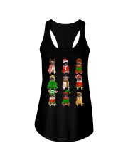 Santa Pugs Christmas Tree Lights Ladies Flowy Tank tile