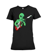 Alien Playing Guitar T-Shirt Premium Fit Ladies Tee tile