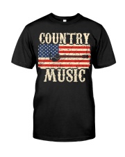 Country Music Retro Vintage Guitar American Flag Premium Fit Mens Tee tile