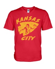 Kansas City Football Team Fans V-Neck T-Shirt thumbnail