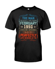 70th Birthday February 1950 Man Myth Legends Premium Fit Mens Tee tile