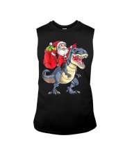 Dinosaur Christmas Shirt Boys Santa T rex Kids Sleeveless Tee tile