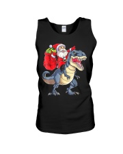 Dinosaur Christmas Shirt Boys Santa T rex Kids Unisex Tank tile