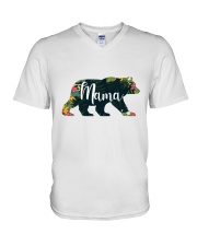 Women's Mama Bear Floral V-Neck T-Shirt tile