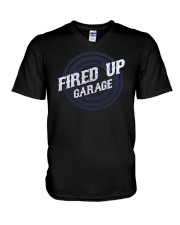 Fired Up Garage Dallas Texas Established 2014 V-Neck T-Shirt thumbnail