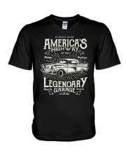 VINTAGE CLASSIC CAR Retro V-Neck T-Shirt thumbnail