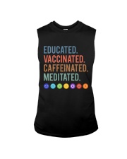 Educated Vaccinated Caffeinated Meditated Sleeveless Tee tile